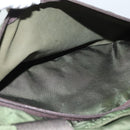 PRADA Tote Bag Nylon Khaki Brown Silver Auth 92859-11