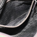 PRADA Tote Bag Nylon Khaki Brown Silver Auth 92859-23