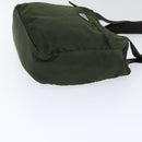 PRADA Tote Bag Nylon Khaki Brown Silver Auth 92859-3