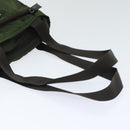 PRADA Tote Bag Nylon Khaki Brown Silver Auth 92859-7