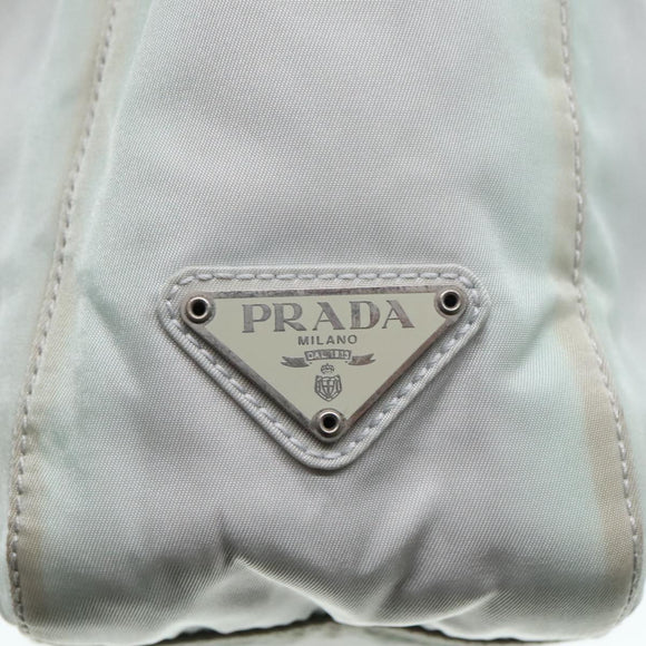 PRADA Tote Bag Nylon Light Blue Silver Auth 92863