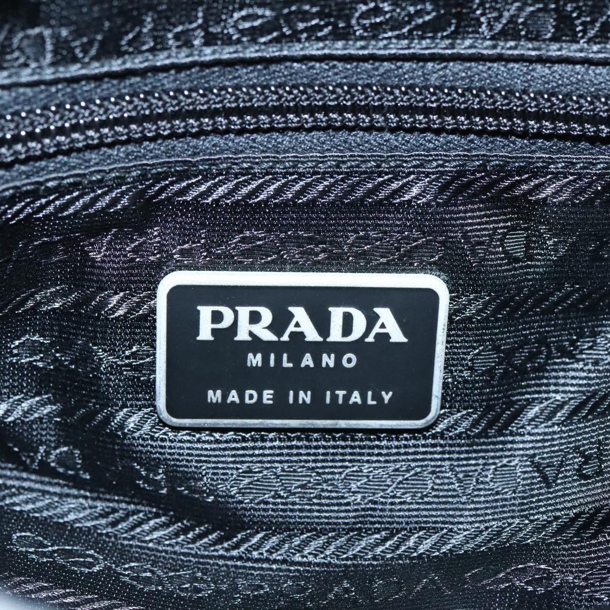 PRADA Tote Bag Nylon Light Blue Silver Auth 92863