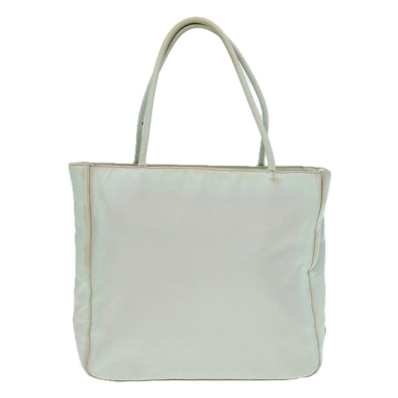 PRADA Tote Bag Nylon Light Blue Silver Auth 92863