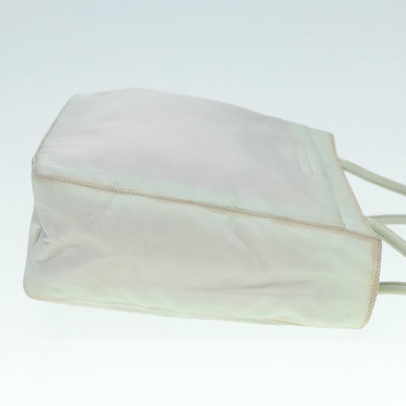 PRADA Tote Bag Nylon Light Blue Silver Auth 92863