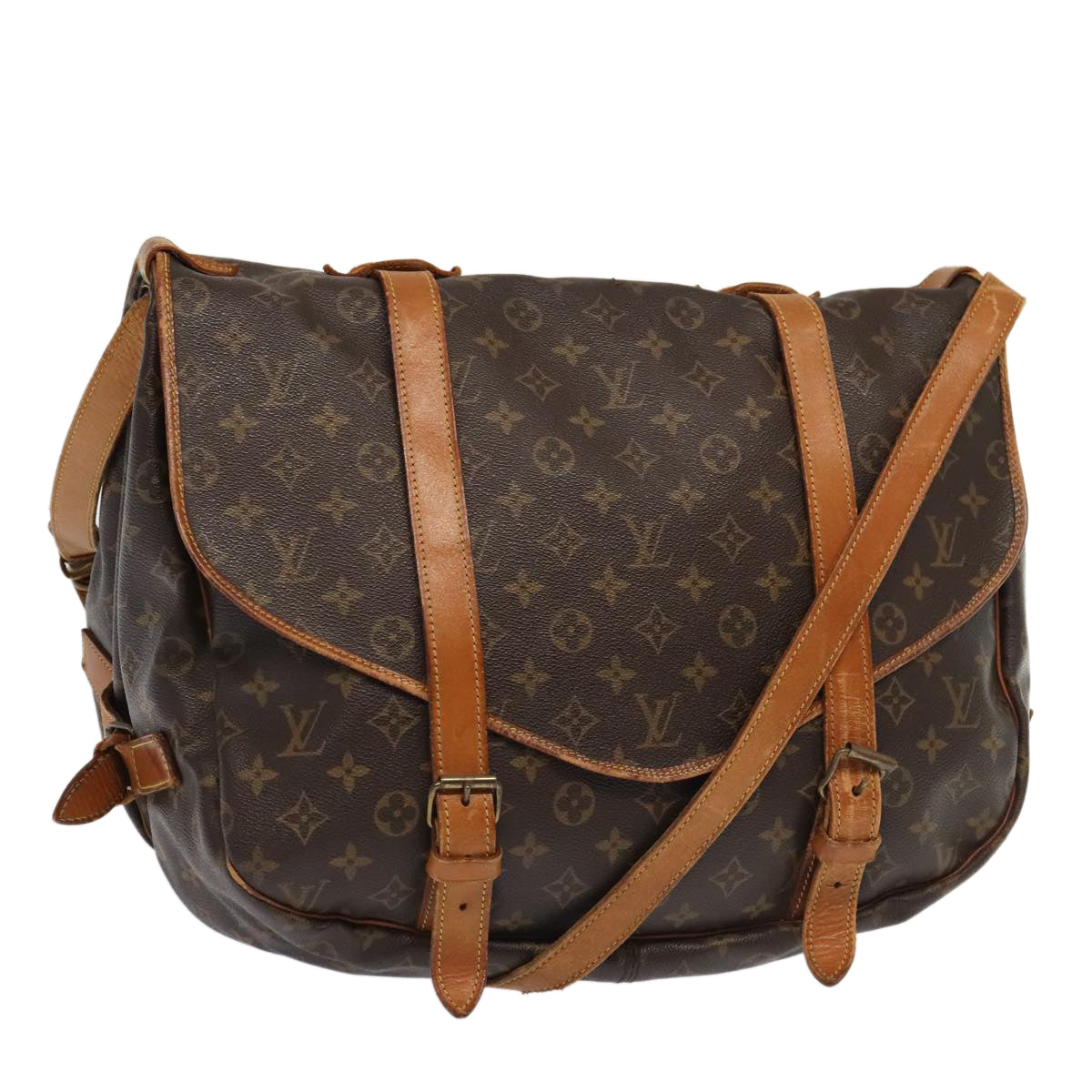 LOUIS VUITTON Monogram Saumur 43 Shoulder Bag M42252 LV Auth 92868