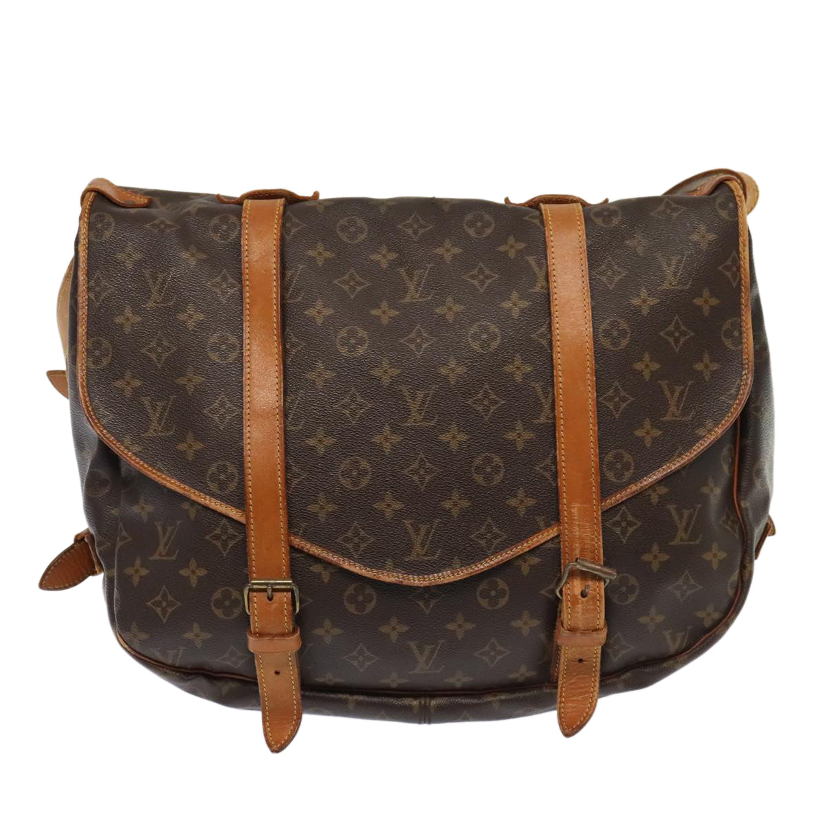 LOUIS VUITTON Monogram Saumur 43 Shoulder Bag M42252 LV Auth 92868