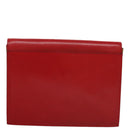 CELINE Clutch Bag Leather Red Gold Auth 92873-2