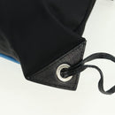 PRADA Backpack Nylon Leather Black Blue Silver Auth 92876-21