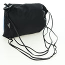 PRADA Backpack Nylon Leather Black Blue Silver Auth 92876-5