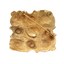 CHANEL Brooch metal Gold CC Auth 92879-3