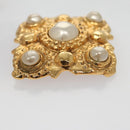 CHANEL Brosche Metall Gold CC Auth 92879-8