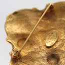 CHANEL Brooch metal Gold CC Auth 92879-9