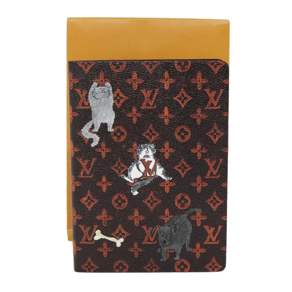 LOUIS VUITTON Catgram Cayenne Clemence Note Cover Orange GI0358 LV Auth 92886