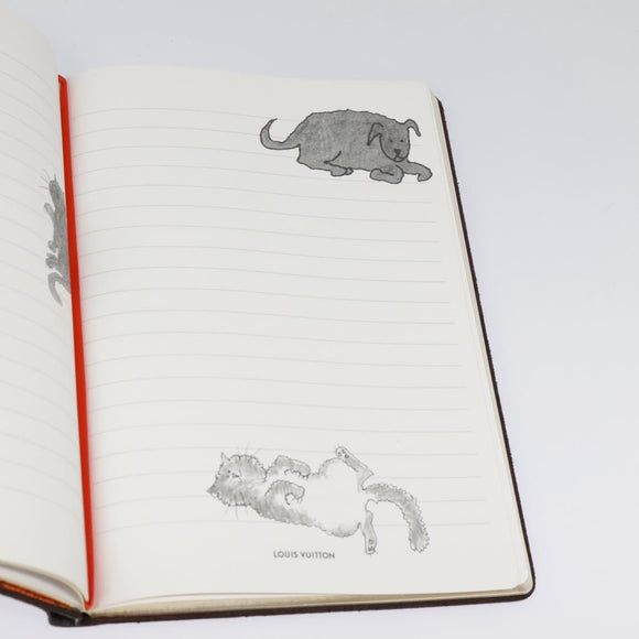 LOUIS VUITTON Catgram Cayenne Clemence Note Cover Orange GI0358 LV Auth 92886