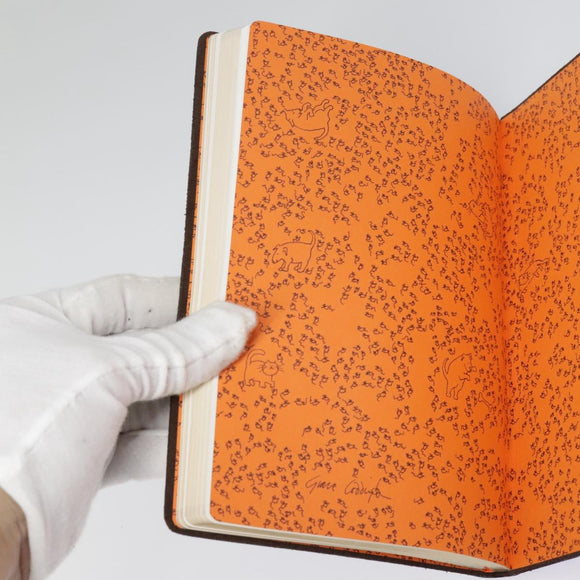 LOUIS VUITTON Catgram Cayenne Clemence Note Cover Orange GI0358 LV Auth 92886