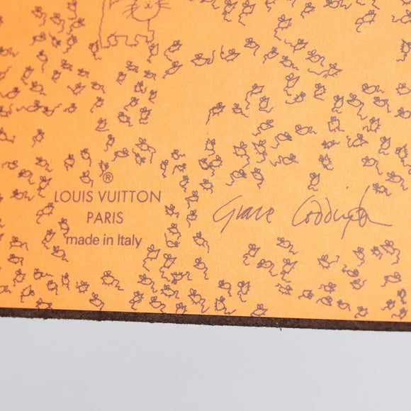LOUIS VUITTON Catgram Cayenne Clemence Note Cover Orange GI0358 LV Auth 92886