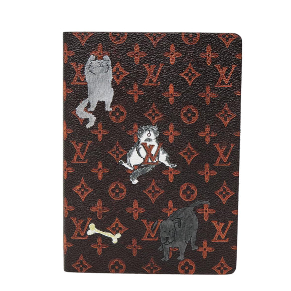 LOUIS VUITTON Catgram Cayenne Clemence Note Cover Orange GI0358 LV Auth 92886