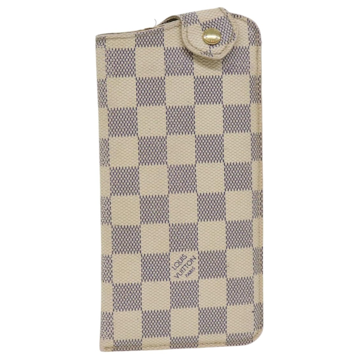 LOUIS VUITTON Damier Azur Etui Lunettes MM Glasses Case N60025 LV Auth 92900