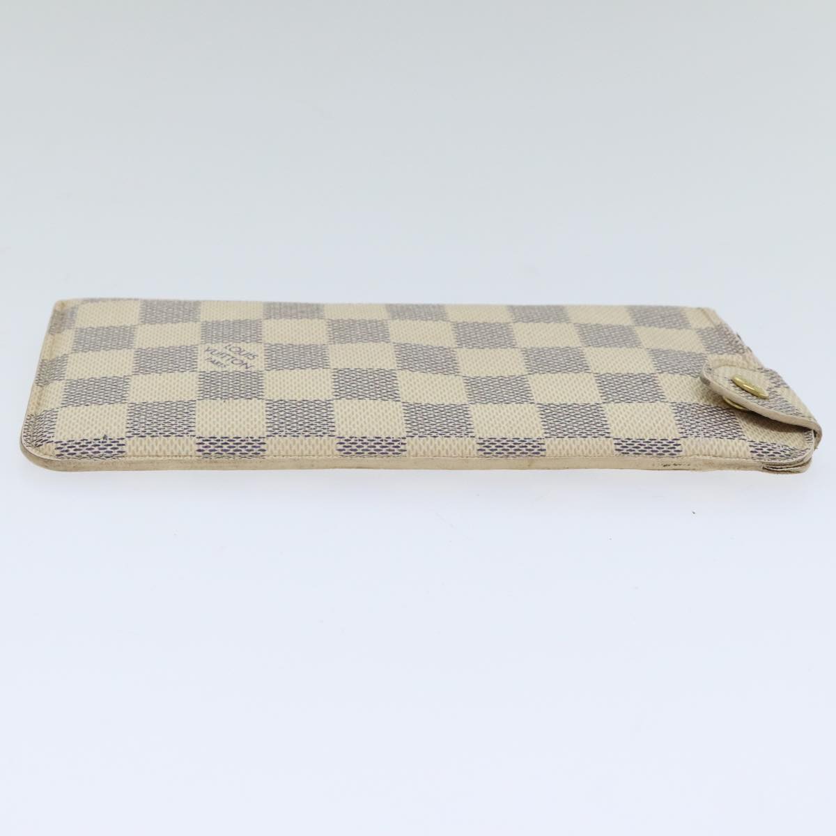 LOUIS VUITTON Damier Azur Etui Lunettes MM Glasses Case N60025 LV Auth 92900