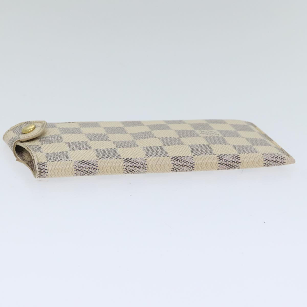 LOUIS VUITTON Damier Azur Etui Lunettes MM Glasses Case N60025 LV Auth 92900