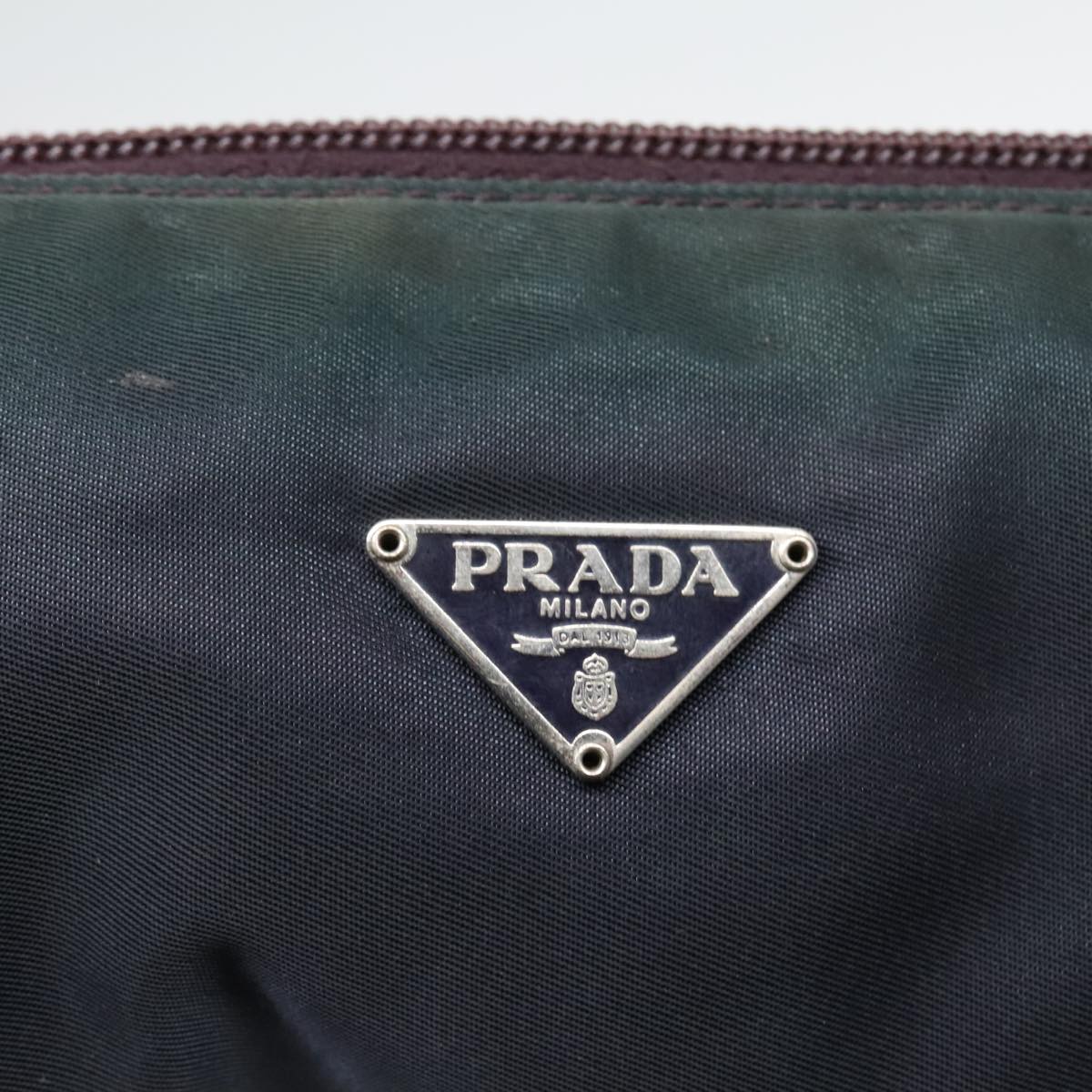 PRADA Accessory Pouch Nylon Purple Silver Auth 92907