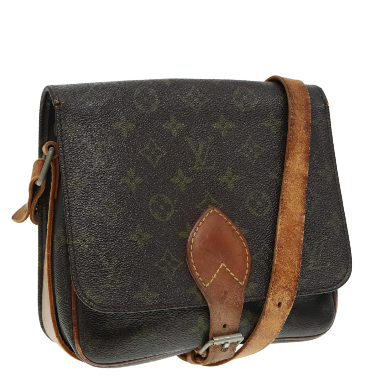 LOUIS VUITTON Monogram Cartouchiere MM Shoulder Bag Vintage M51253 LV Auth 92912