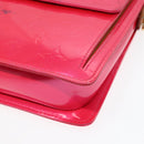 LOUIS VUITTON Monogram Vernis Motto Pouch Fuchsia Pink M91225 LV Auth 92928-14