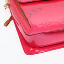 LOUIS VUITTON Monogram Vernis Motto Pouch Fuchsia Pink M91225 LV Auth 92928-9