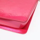 LOUIS VUITTON Monogram Vernis Motto Pouch Fuchsiapink M91225 LV Auth 92928-15