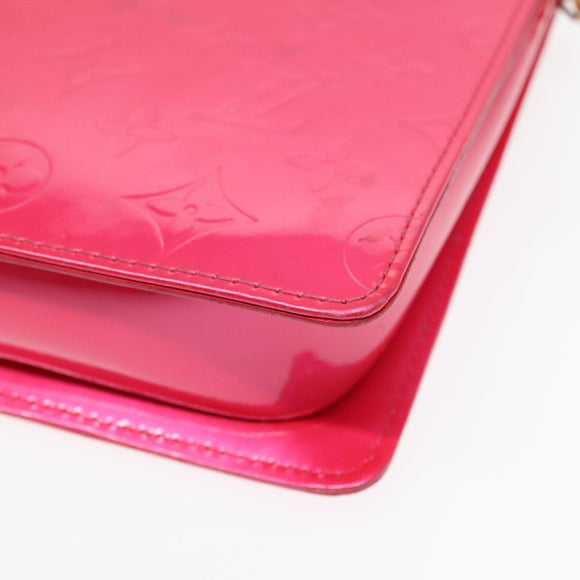 LOUIS VUITTON Monogram Vernis Motto Pouch Fuchsiapink M91225 LV Auth 92928