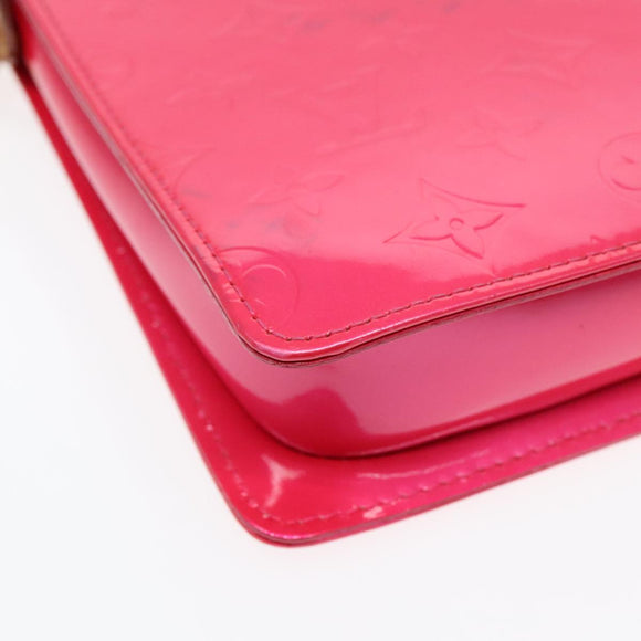 LOUIS VUITTON Monogram Vernis Motto Pouch Fuchsia Pink M91225 LV Auth 92928