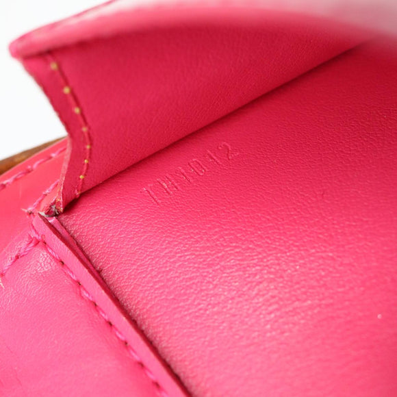 LOUIS VUITTON Monogram Vernis Motto Pouch Fuchsia Pink M91225 LV Auth 92928