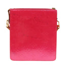 LOUIS VUITTON Monogram Vernis Motto Pouch Fuchsia Pink M91225 LV Auth 92928-2