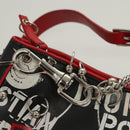 Christian Dior Shoulder Bag Leather Black Red Silver Auth 92933-8