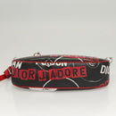 Christian Dior Shoulder Bag Leather Black Red Silver Auth 92933-6