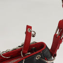 Christian Dior Shoulder Bag Leather Black Red Silver Auth 92933-20