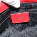 Christian Dior Shoulder Bag Leather Black Red Silver Auth 92933-21