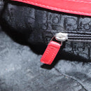 Christian Dior Shoulder Bag Leather Black Red Silver Auth 92933-24