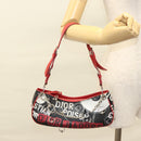 Christian Dior Shoulder Bag Leather Black Red Silver Auth 92933-26