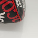 Christian Dior Shoulder Bag Leather Black Red Silver Auth 92933-4