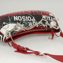 Christian Dior Shoulder Bag Leather Black Red Silver Auth 92933-14