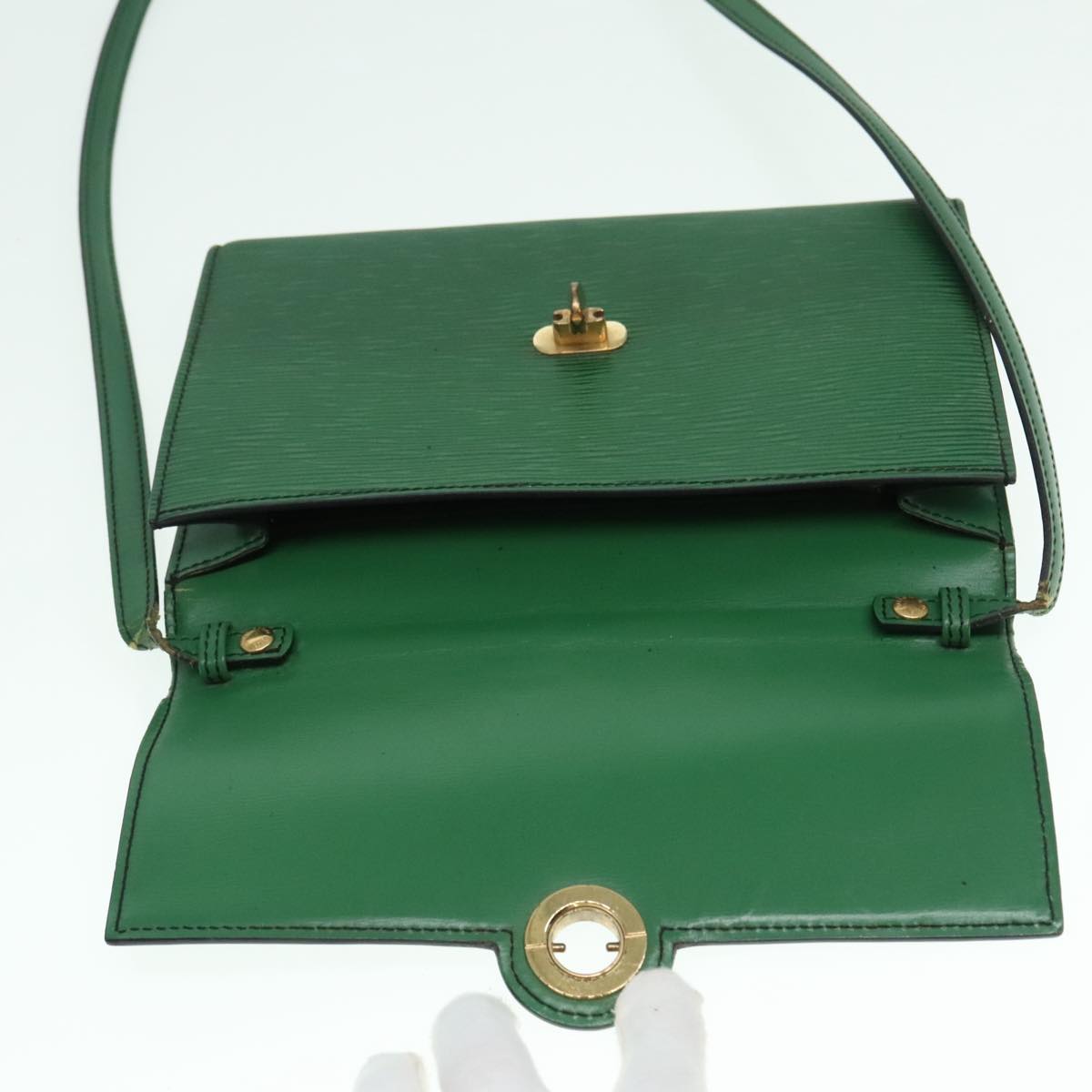 LOUIS VUITTON Epi Pochette Arche Shoulder Bag Green M52574 LV Auth 92953