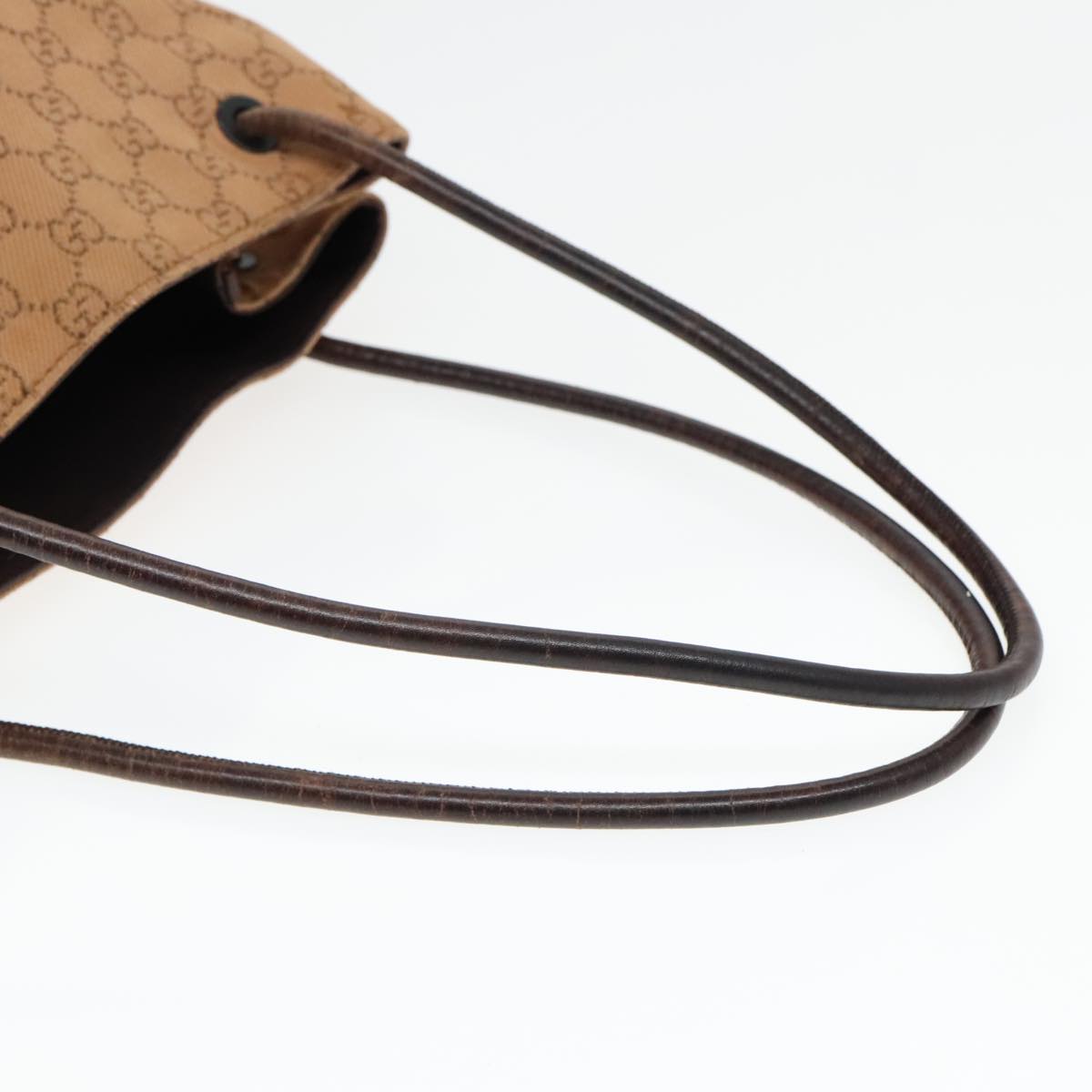 GUCCI GG Canvas Shoulder Bag Brown Silver 101341 Auth 92960