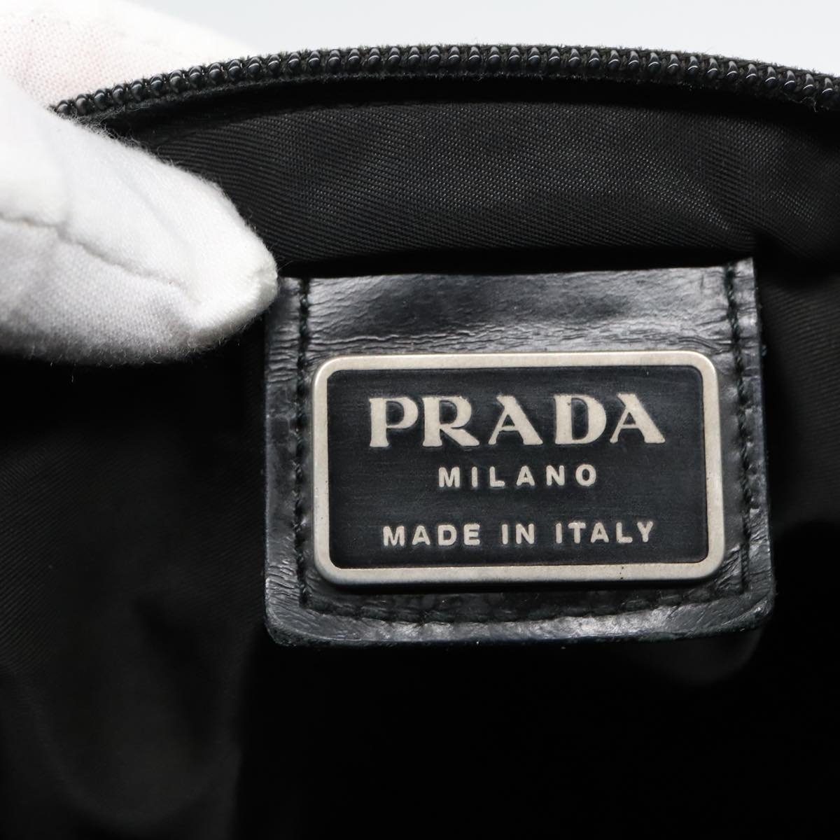 PRADA Shoulder Bag Nylon Black Auth 92970