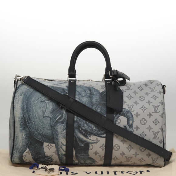 LOUIS VUITTON Monogram Savanna Keepall Bandouliere 45 Bag M54130 LV Auth 92978SM