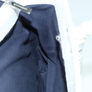 BURBERRY Rope handle Hand Bag Canvas Leather White Blue Silver Auth 92982-19