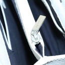 BURBERRY Rope handle Hand Bag Canvas Leather White Blue Silver Auth 92982-24