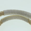 BURBERRY Rope handle Hand Bag Canvas Leather White Blue Silver Auth 92982-8