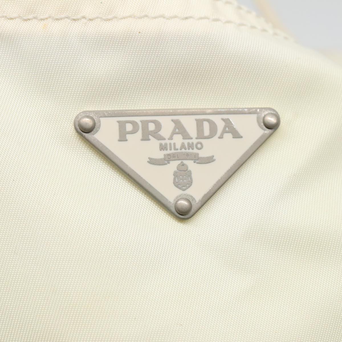 PRADA Robot Tote Bag Nylon White Auth 93014