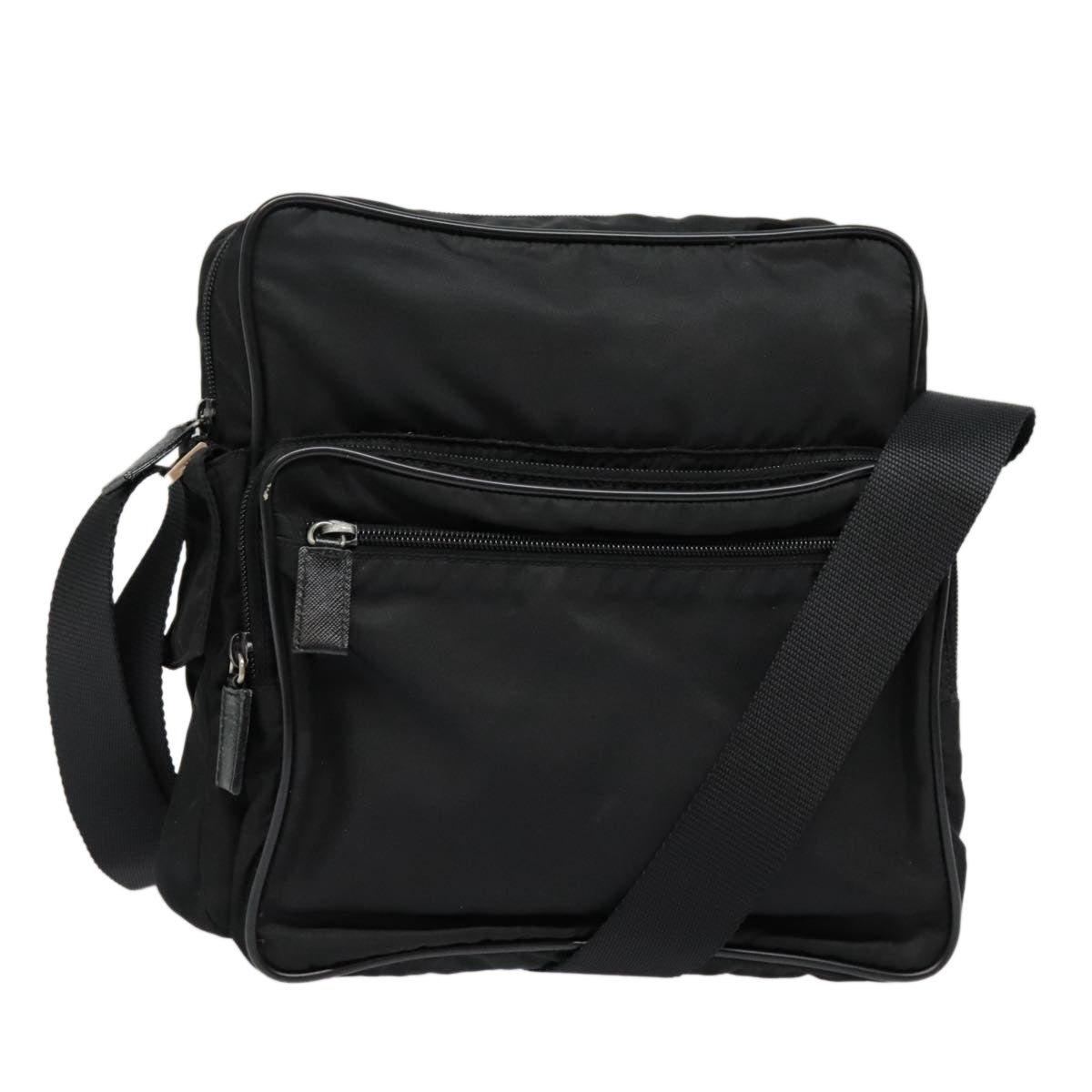 PRADA Shoulder Bag Nylon Black Auth 93017